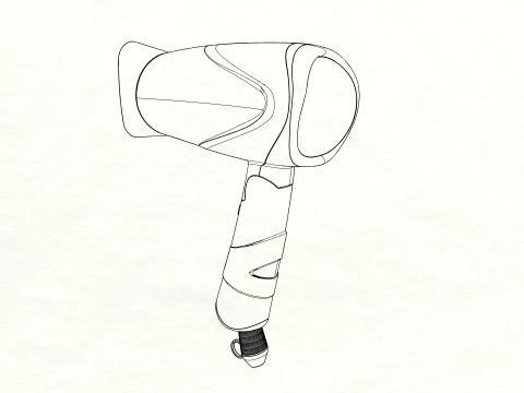 Modern Hair Dryer - Professional Handheld Blow Dryer 3D Mode 3D Model