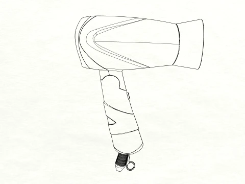 Modern Hair Dryer - Professional Handheld Blow Dryer 3D Mode 3D Model