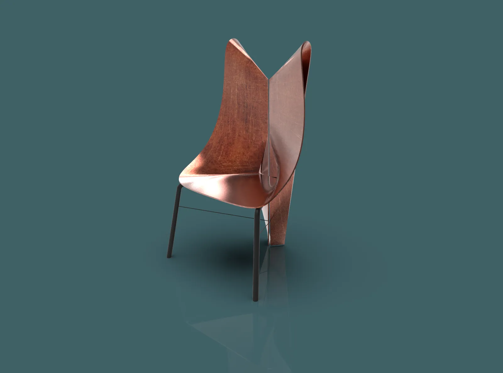 FoldWing Chair Modern Sculptural Wooden Chair 3D Model .c4d .max .obj .3ds .fbx .stl .blend 