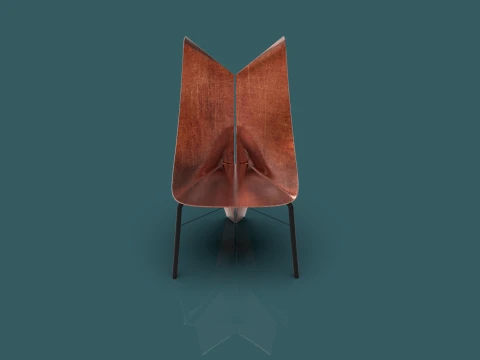 FoldWing Chair Modern Sculptural Wooden Chair 3D Model