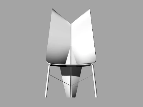 FoldWing Chair Modern Sculptural Wooden Chair 3D Model