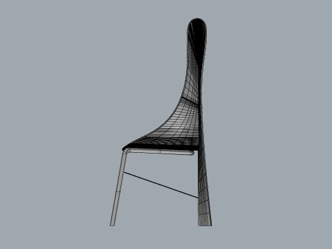 FoldWing Chair Modern Sculptural Wooden Chair 3D Model