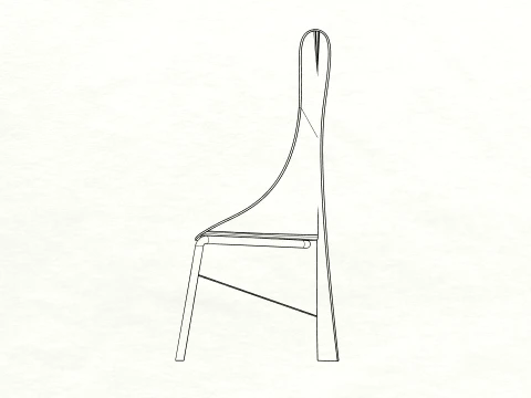 FoldWing Chair Modern Sculptural Wooden Chair 3D Model