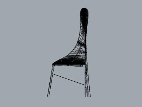 FoldWing Chair Modern Sculptural Wooden Chair 3D Model