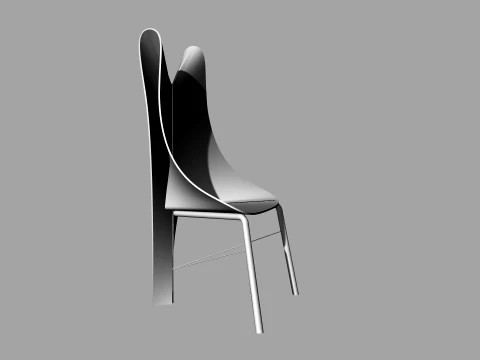 FoldWing Chair Modern Sculptural Wooden Chair 3D Model