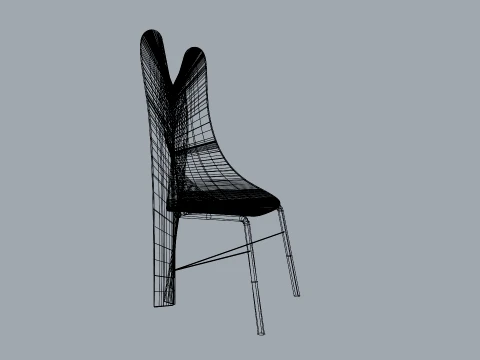 FoldWing Chair Modern Sculptural Wooden Chair 3D Model