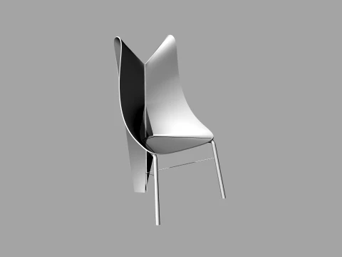 FoldWing Chair Modern Sculptural Wooden Chair 3D Model