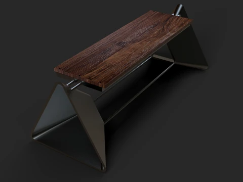 GeoFrame Bench Modern Geometric Minimalist Bench 3D Model