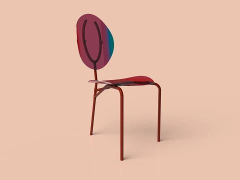 Cadeira Loop Cadeira Moderna Minimalista de Metal Modelo 3D