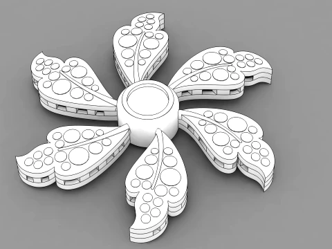 Leaf Flower Diamond Earrings Tops Pendant Jewelry 3D Print Model