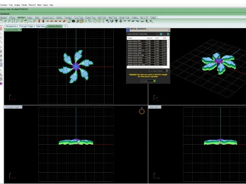 Leaf Flower Diamond Earrings Tops Pendant Jewelry 3D Print Model