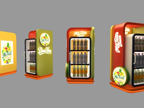 Modern Beverage Display Refrigerator 3D Model