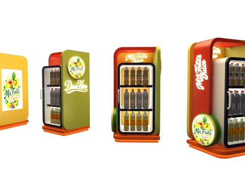 Modern Beverage Display Refrigerator 3D Model