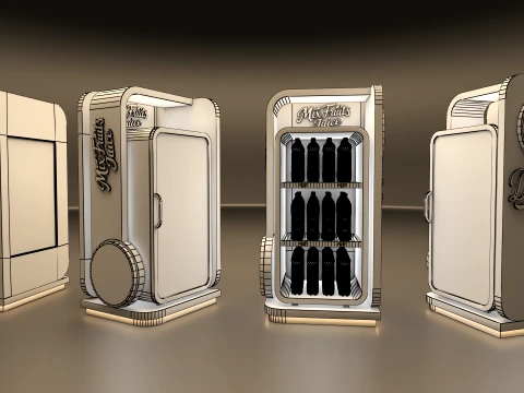 Modern Beverage Display Refrigerator 3D Model