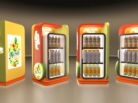 Modern Beverage Display Refrigerator 3D Model