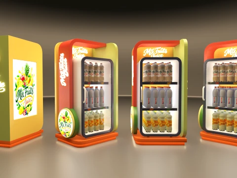 Modern Beverage Display Refrigerator 3D Model
