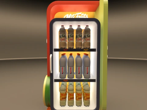 Modern Beverage Display Refrigerator 3D Model