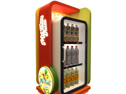 Modern Beverage Display Refrigerator 3D Model