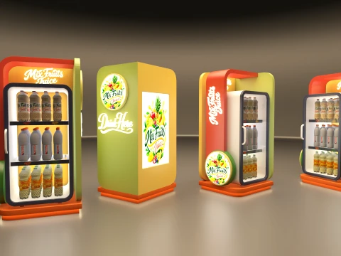 Modern Beverage Display Refrigerator 3D Model