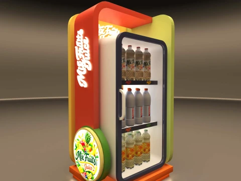 Modern Beverage Display Refrigerator 3D Model