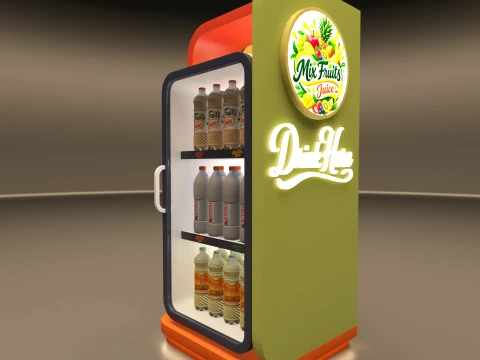 Modern Beverage Display Refrigerator 3D Model