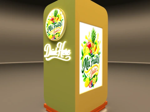 Modern Beverage Display Refrigerator 3D Model