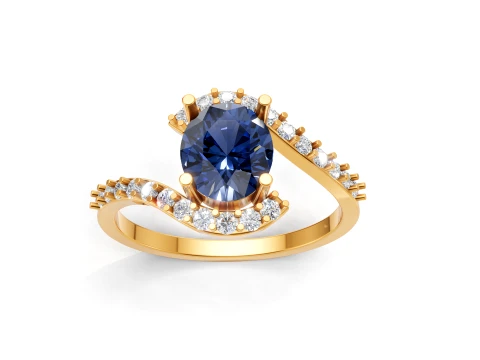 Elegant Sapphire Oval Gemstone Engagement Ring Printable 3D Print Model