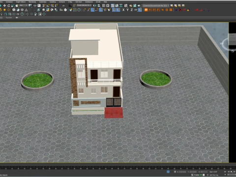 Modern Villa Exterior Design 27x54 Ft Double Story House 3D Model