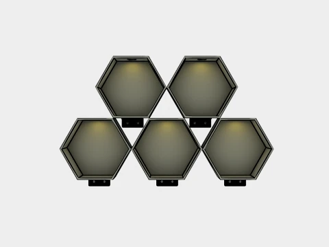Wooden Hexagon Wall Shelf Floating Honeycomb Display Shelves 3D Model