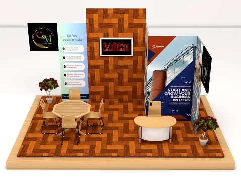 Wooden Exhibition Stall Trade Show Booth 3D Model