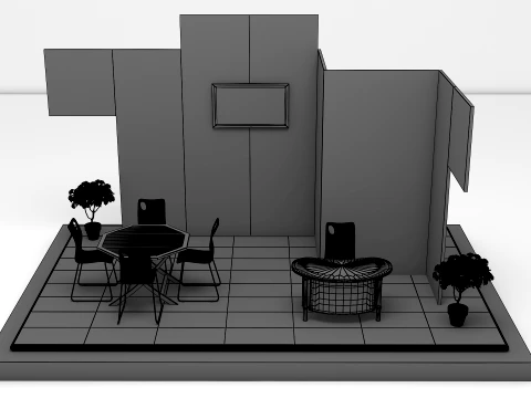 Wooden Exhibition Stall Trade Show Booth 3D Model