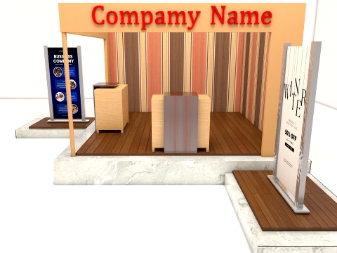 Modern Wooden Exhibition Stall Trade Show Booth 3D Model