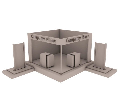Modern Wooden Exhibition Stall Trade Show Booth 3D Model