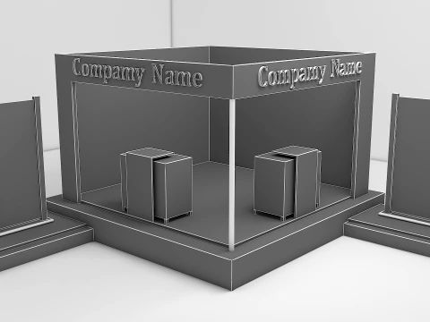 Modern Wooden Exhibition Stall Trade Show Booth 3D Model