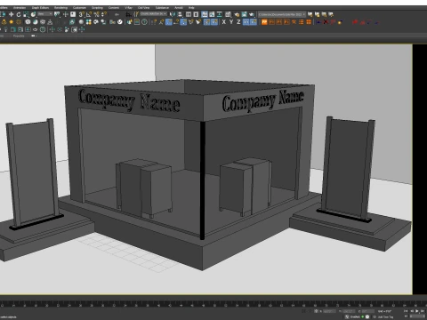 Modern Wooden Exhibition Stall Trade Show Booth 3D Model