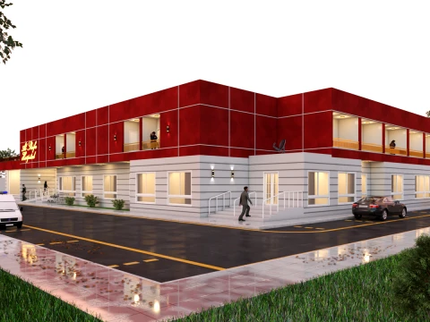 Modern Hospital Building Exterior 3D Model