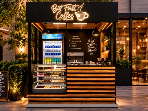 Coffee Shop Kiosk Stall 3D Model
