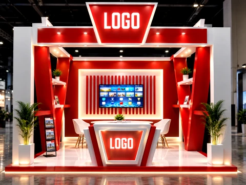 Modern Exhibition Booth and Trade Show Stall 3D Model