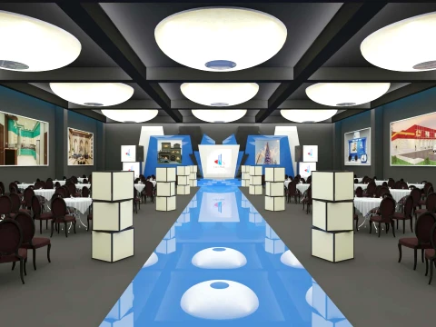 Modern Event Stage And Banquet Hall Interior Model 3D Model