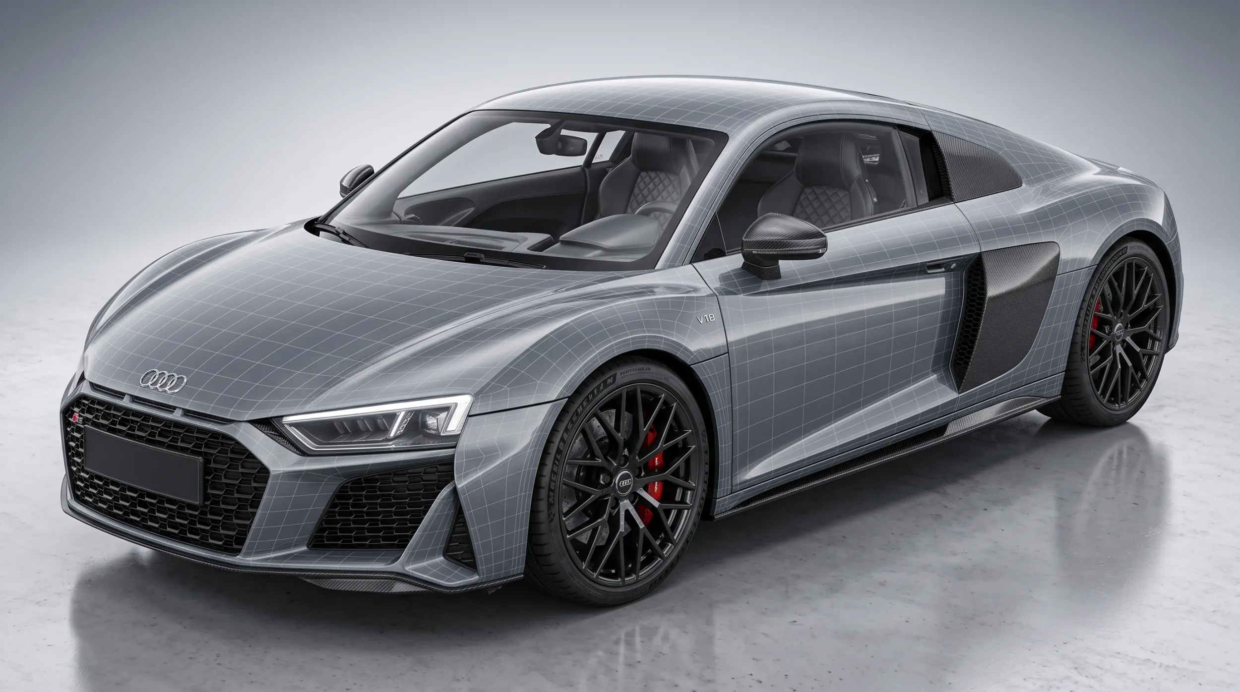 Audi R8 V10 2024 Supercar 3D Model .c4d .max .obj .3ds .fbx .stl .blend