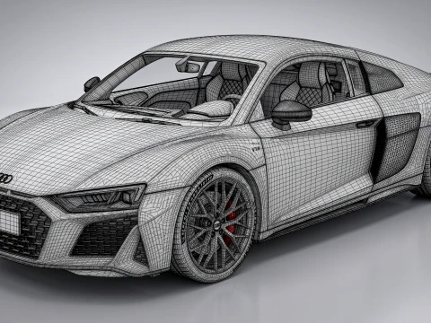 Audi R8 V10 2024 Supercar 3D Model