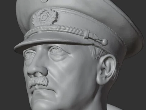 Adolf Hitler - Highly Detailed Historical Portrait Bust Non-Political - Personal Use Only 3D Print Model