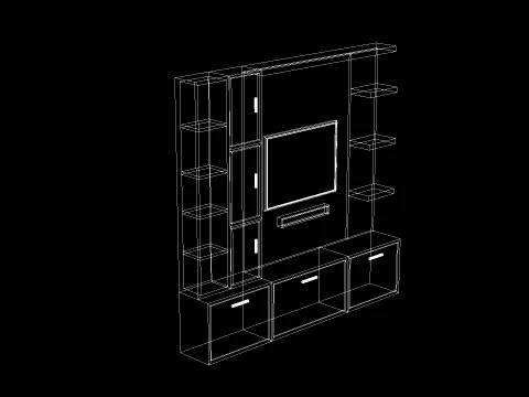 Modern TV unit Low polygon 3D Model