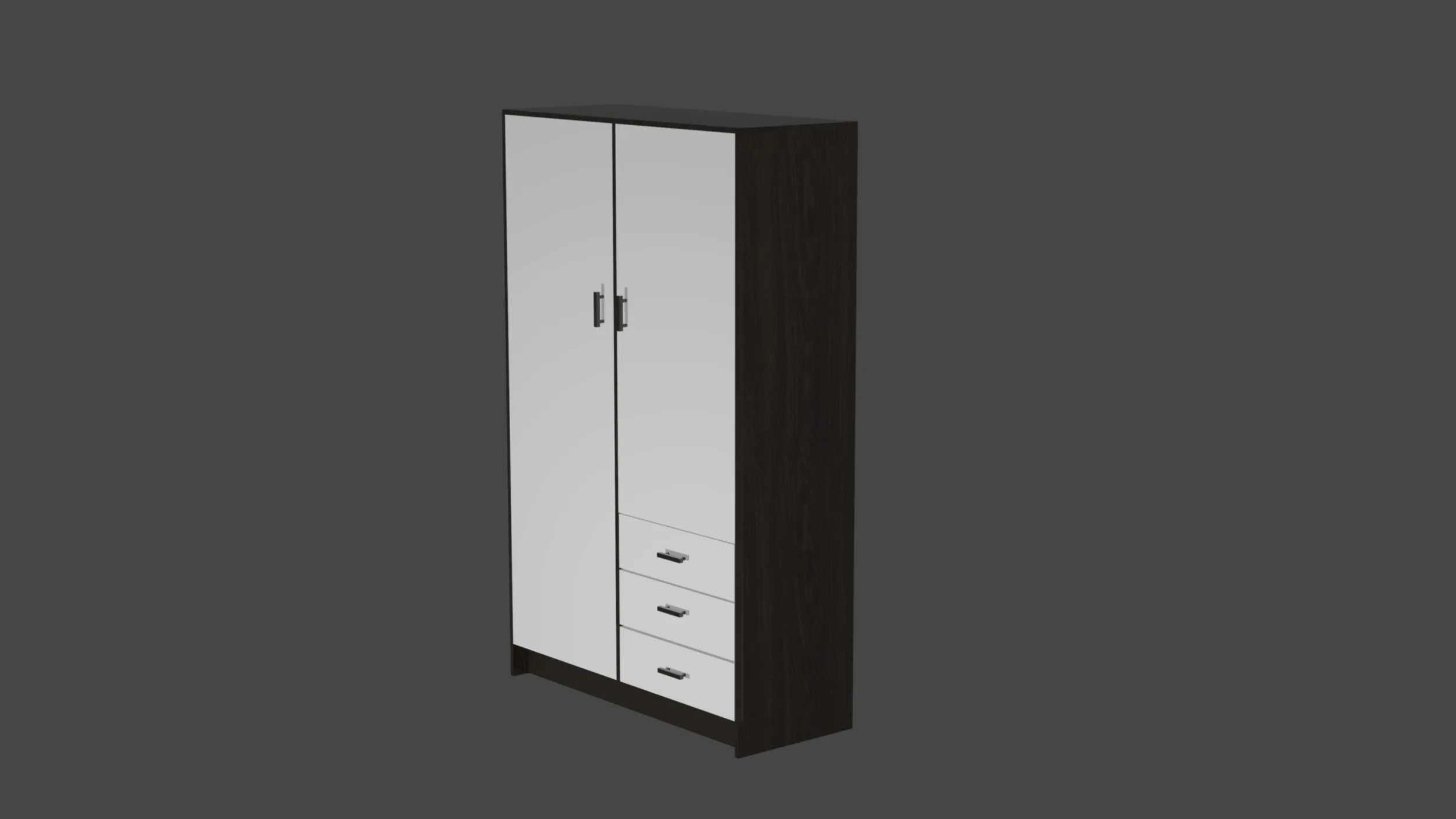 Modern Wardrobe - Low Poly 3D Model .c4d .max .obj .3ds .fbx .stl .blend 
