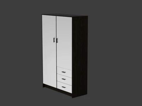 Moderne kledingkast - laag poly 3D Model