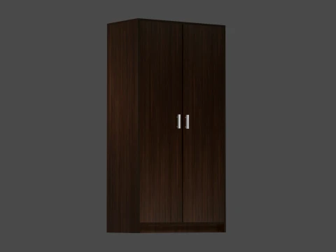 Modern 2-Door Wardrobe Cabinet 3D Model