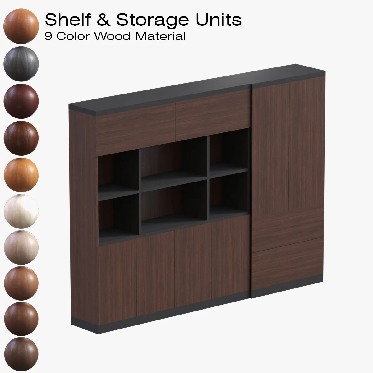 Shelf Storage Units - 001 3D Model .c4d .max .obj .3ds .fbx .stl .blend 