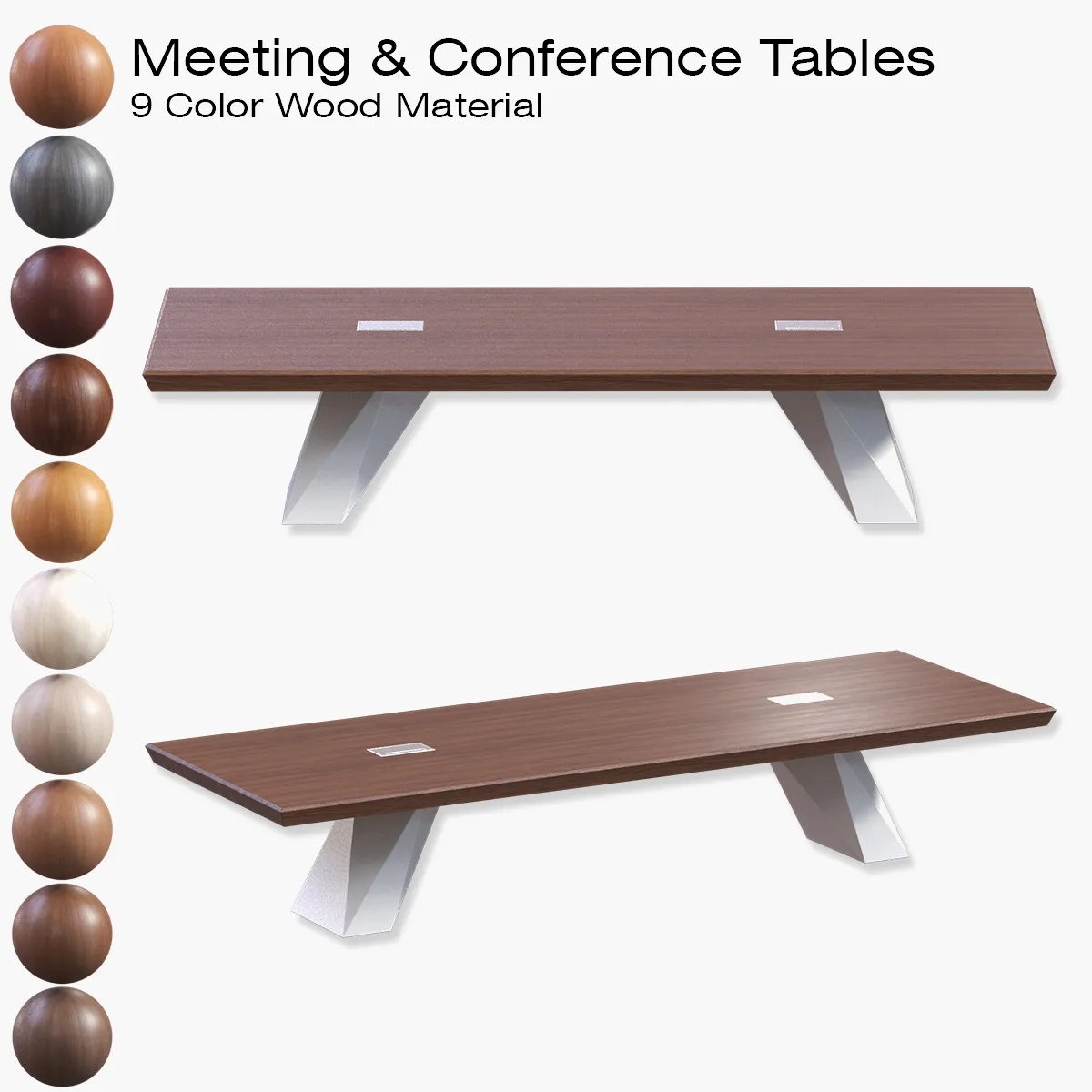 Meeting Conference Table - 002 3D Model .c4d .max .obj .3ds .fbx .stl .blend