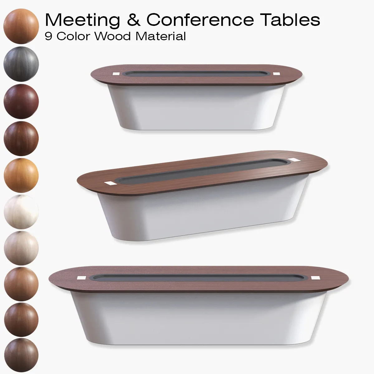 Meeting Conference Table - 003 3D Model .c4d .max .obj .3ds .fbx .stl .blend 
