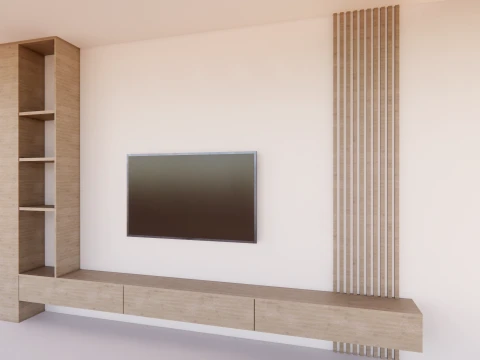 Modern tv wall 3D Model